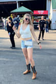It's a double-layered tank, the white is not see-through at all! the material is also very soft and stretchy. Perfect for layering or wearing it by itself! Wore to a concert and it was perfect. - Anna S.