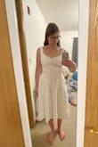 Usually I can size down for dresses that are not tight over the hips. My upper body is closer to a Small while my lower body is more of a Medium. However I couldn't even zip this dress up, it was so tight. - Kimberly W.