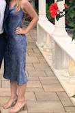wore this as a guest to a summer wedding and got so many compliments! very comfortable wear, even in hot weather. Loved the hater and neckline - makes the bust fit perfect by being able to tie as tight/high as I like, and the back bow is super cute! Pattern is perfect, if you prefer a more subtle/solid looking color - Emily C.