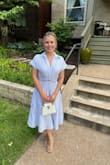 I got so many compliments on this dress! The length was perfect. The only thing I struggled with is getting the ties correctly to keep the little peek in the front. Dress has two layers but very breathable fabric! - Simona N.