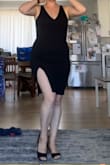 This dress is very romantic, sexy and comfortable! It gives me the confidence I need after having two kids! It hugs you in all the right spots. The sexy split shows off extra leg! And the length is a comfortable length to dance the night away for any occasion! I'm planning on wearing this for a semi-formal wedding in August! - Kelcee B.