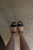 This is the second time I buy them. They're my basic sandals I can use that go with anything. I do have thinner, smaller feet and they fit me well. Not too loose, not too tight. I'd order a 5 if they had some, so I compromised with a 5.5 because they're a good price for me. - Joysela