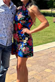 Halter tops or loose halter tops can always be a hit or miss for me. I am incredibly flat chested but this dress did flatter my body type and I got so many compliments. It could work for an array of body types. But the floral print is absolutely stunning!! I was loving my backless moment. So elegant and sexy all at once. I wore this to a wedding rehearsal dinner at a vineyard and was not disappointed!! The only issue I have is how much the material gathers and becomes baggy in the stomach area. But overall, great dress. - Jennah J.