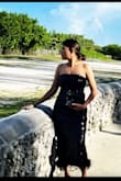 Wire this dress in Miami for my birthday such a beautiful black dress love it - Pam M.