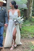 I ordered a total of 7 Lulus dresses for my elopement. First batch of 4, I narrowed down to 2 but wasn't 100% sure they fit the location. Ordered/received 3 more with 2 days before I left for the trip and saved this one for the last that I tried on. I immediately knew this was the one! It is the most ME, fit was perfect and seemed to also fit the occasion/location perfectly, no question. Front was perfect, back was perfect, length was doable. I 100% recommend this dress! I've gotten sooo many compliments on it and am thinking where could I possibly wear it again to, lol. I wish I could add more than 2 photos! Oh and FYI-this dress has a bodysuit, snap crotch and the rest (bottom) is unlined, see through lace and a very high split. I'm fine with it but maybe a deterrent for others not aware. Also, I added bridal belt for some bling!
Thank you Lulus for my perfect dress!! - Carolynn P.