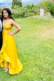 The dress is very light on your body and looks flattering. It is meant for petite body type and runs slightly large. Received a million compliments on the color and feel. Radiant to say the least! - Avni K.