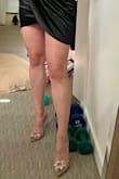 Amazing. Beautiful. Nothing hurts. I'm not saying I could walk a mile in them but the plastic doesn't hurt the top of my foot. My heel is justtttttttt at the edge but not hanging off. I'm always a 7 in lulus shoes so I think these are a touch small but idc. They're amazing. - Megan P.