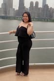 I loved this jumpsuit. It was super stretchy and comfortable to wear it. I gained weight due to a previous blessing from god..my baby and it was important for me to find something I can feel beautiful and comfortable for a date with my husband and I found this perfect outfit. It was a little too long but nothing a tailor can't fix!
I super recommend it!!!! - Cinthya V.