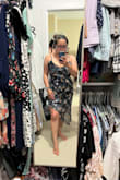 I don't have any full length photos from the actual event, but I loved this dress so much! It was slightly tight around my chest so the material at the v cut on my chest was rolling out a little. The length and waist fit were perfect. I got a lot of compliments on the pattern too! - Gabbie T.