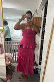 I wanted to love this, but unfortunately, my 6-week postpartum body did not. I thought the corset too was going to be a little more structured than it was. Once it was on and zipped, it created a strange bulge right under my breasts that wasn't very flattering. I could see how this dress would be adorable if you were a small-bodied woman. Unfortunately, that's not where I'm at right now so I didn't love it. - Brittany D.