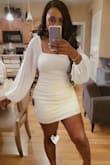 This was the perfect dress for my elopement! So soft and feminine! The fabric quality and texture is amazing! It was a little shorter than I preferred, but I do have hips. - Tonta M.