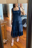 I ordered this dress last minute because the one I was going to wear didn't work out, and it was a perfect fit! I was worried about the length, but the problem was solved with a pair of heels! I love the shine of the dress and it was so comfortable to dance in too. It's not a stretchy fabric at all, so just be aware! But it fit me well! - Valerie D.