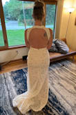Beautiful Dress! I ordered 3 dresses to try for my beach wedding in the fall. This was not my final choice, but was beautiful. Unfortunately, I feel my measurements fall right between a medium and large for this dress, so it did fit a little snug. A little too snug for my liking. I would still consider the fit to be "true to size" though. As with all the dresses I purchased, the materials are top quality. But this fabric has zero give to it. But because of that, I did feel secure wearing it without a bra. I cannot recommend Lulus enough! - Anika P.