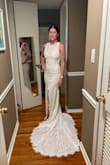 I absolutely loved the top of this dress and wanted to love the rest. The bottom was too snug and the front slit was awkward. I wish it had a little stretch, and I would have been sold. Such cute detail on the top! - Caitlin N.