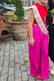 I bought these for my bachelorette & ADORED them. Super lightweight so I was able to wear them on a hot summer night in GA. Waist is true to size - so for me, both the medium and the large fit. The medium fit JUST right, the large sat more comfortably. I kept the large, but could have kept either. Gorgeous hot pink color went well with my theme. - Jaimie L.