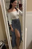 Beautiful skirt and a great addition to my closet. I just wish the waistband had a little stretch to it. - Brittany V.