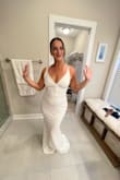Bought this for a small wedding ceremony & I usually would get a medium but it was out of stock and played my cards with a large. It fits perfectly! It was like it was made for me. I got so many compliments from my family. No one would believe the price of this dress by the look of it. Highly recommend! - Kaitlin M.
