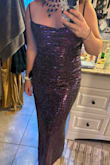 This dress was amazing! Hugs your body just right. It has a little scrunching that hides some insecurities but is still form fitting. Received lots of compliments. - Amanda A.