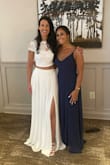 I LOVED this outfit! It fit true to size and was so comfortable for me to dance in at my wedding. I had a more formal dress for my ceremony and first part of my reception, but wanted to have a more comfortable dress to dance in. I couldn't have found a better option! As a tip for anyone planning to do the same, bring a steamer with you to your venue because the skirt easily wrinkles inside a garment bag! - Erica G.