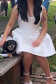 Ok so i was skeptical at first but this dress fit so good! It's so flattering due to the corset like front, I did have to get the straps tailored as they were long but other than that and a good dry cleaning this dress was more than I could've imagined - Johanna V.