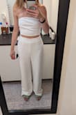 Pants are wildly big and long (to be expected with my height, I guess). Top was unflattering and loose - Elizabeth J.