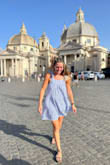 Took this dress on holiday in Italy. Loved the European Mediterranean vibe to the dress. The material is a bit rougher then I expected but the texture also gives the dress it's look. Overall, super cute! - Michaela R.