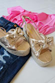 These gold shiny platforms are gorgeous. They're true to size & make every outfit complete! - Lisa J.