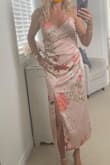 This dress fit so nicely! Perfect for a summer wedding! Lightweight and love the color and neckline! - Christie H.