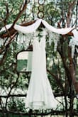 Honestly, I was a little hesitant to order a wedding dress online without seeing it in person or even trying it on first. I had 3 dresses added to my cart and I debated them for a few weeks. Luckily within that time, this dress went on sale, so that is really what pushed me to buy it after all. I am so HAPPY I did!!! Not only did I score an amazing deal for my wedding dress, but it perfectly embodied my style and fit like a glove (I did have to tailor the length by a lot since I wanted my heels peaking through as I walked). I am normally a size small, but after reading ALL the reviews and seeing all the pictures people had posted, I ended up going with a size extra small for a more tight fitting fit. I normally don't do reviews, but I found it so helpful when I was searching for my wedding dress I figure hopefully I can help someone too!
I 100% would recommend this dress, for the price it exceeded all my expectations. No one believed me when I told them I paid $35 for my wedding dress! - Jazmine G.