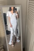 I ordered a few dresses here and there, and I couldn't find one I liked for my courthouse wedding. It is usually pretty hard for me to find anything that fits. I was worried about the size, but this dress is gorgeous! The length is too long, and it could fit a little bit better around my shoulders. But overall, it is perfect! I am very happy with the dress! - Ashley L.