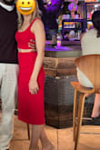 Purchased this dress for my birthday dinner. After reading the reviews, I was concerned that the small might run too big so I bought both the XS and S and the small fit perfectly! The XS fit perfectly but a little more snug then I am comfortable with especially after eating dinner, so I went with the S. It fits perfectly, a little more breathing room, but still hugged my body comfortably/perfectly. The material is also comfortable and I love that I will be able to dress it up or dress it down depending on the occasion! - Rachel G.