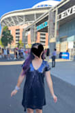 This is an adorable dress perfect for the Eras Tour concert. It's sort of like a t-shirt dress which leaves the waist and hips room to dance. - Rachael B.