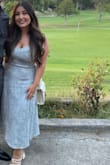 Love this dress the material was great and was complimenting in all the right areas!! The medium felt great and the waist had some stretch which was amazing. I'm very short so it was kind of long on me but still perfect - Amber