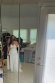 I love this dress for my reception. It's the perfect size and just stunning, yes [it's] see thru at the bottom so use nude undies! & I did no bra - Amanda C.