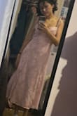 I was scared that it wouldn't be the right size but following the survey they gave me I got a small and it fit perfect and the dress is pretty - Ana P.