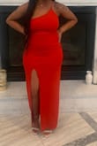 Very flattering dress just runs small. I always buy L dresses from here & definitely needed this dress in an XL to fit more comfortably. - Jamira R.