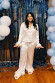 I wore this for my bachelorette party for a PJ theme. The PJS fit well and I received tons of compliments! I even received compliments from people who just saw a picture of me in the PJS. Great fit and good quality! - Kimberly F.