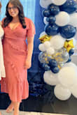 Wore this to a bridal shower and it was great! I ordered a large because I'm bigger on the bottom and smaller on the top. I did have to safety pin the top so it wasn't too much boob, but absolutely loved the dress and got so many compliments! - Deanna D.