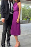 It was perfect for a wedding. The quality of the dress was great, the only thing I didn't like was the pleats in the back along the zipper were frumpy and didn't lay well. It was also hard to get the shipping creases and wrinkles out without ruining the actual pleat. 
Needed to wear sticky pads for the bra. - Cecilia O.