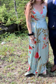 Purchased this dress for a wedding and it was perfect. Fit true to size - and was super comfortable and I got a ton of compliments! Take note that, it is to be expected that if you are 5 feet tall the dress will be too long even in wedges. - Braela P.