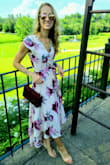I wore this to my cousin's wedding and the style was perfect for me as I wanted to lightly cover my shoulders and while being flowy at the bottom. It can emphasize your lower half from the waist down which I was hoping for. And it being in upstate NY in July it was humid but the material kept me from sticking to myself and it was airy with the waterfall frame. Fun to dance in. The length worked out as I don't wear high heels so no hem needed. This is my 3rd dress from Lulus they always fit me just right and Love Love their styles/prices. - Kelly B.