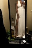 After ordering several dresses from other sites that didn't fit and running very short on time for my elopement I ordered this dress in hopes that it would work and it was absolutely beautiful. Fit perfect material was nice only issue was the zipper was hard to pull up even with help. - Julie H.