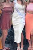 this was such a cute dress for my bachelorette weekend! I do have a bit of a tummy and it had just enough coverage for me to feel confident. it was nicely light weight without being sheer. It was perfect for the occasion - Kate P.