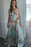 I bought this dress to wear to a nice dinner on my vacation in Hawaii. The dress is elegant and gorgeous and I got a lot of compliments on it. The material is beautiful and it's a very comfortable and flattering dress. The material is thick enough that I wore it without a bra. The dress is long like others have said, but I am tall and wore heels with it, so it wasn't a problem. I also loved the slit. - Michelle R.