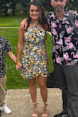 The dress runs slightly big on the sides of the bust. I love this dress and got many compliments! - Sherry B.