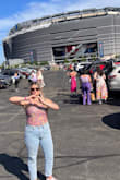 I wore this for the eras tour for "Lover". It was okay. The material wasn't the best and was pretty swishy. It also fits loosely and the bodysuit area is very long. - Mary A.