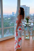 I always feel feminine and beautiful in this set! It has a beautiful flow when you walk and the slit shows the perfect amount of leg. My only complaint would be that it's way too long (even in heels!). - Madeline R.
