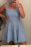 This dress is super cute! I was so happy with the quality and how it turned out. I normally am a size small but have larger hips/waist so I ordered both a small and a medium but the small fit perfectly!! - Hana A.