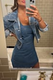 I bought this for a girls trip to Nashville, I do wish it was made in an XS, much loser fit than the model in the picture. A tad bit too over sized for my liking but I've worn this non stop since purchasing, this jacket has made this the summer of the Canadian tuxedo for me. I love the distressed look. Wish I had better pictures but if you're on the fence; just buy it!! Also super soft - Raelene S.