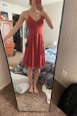This dress fell right at the knee for me, so it looked very awkward. The fit was incredible, it was SO flattering. But ultimately I returned it due to the length issue. I wish it had worked out! - Ellie P.